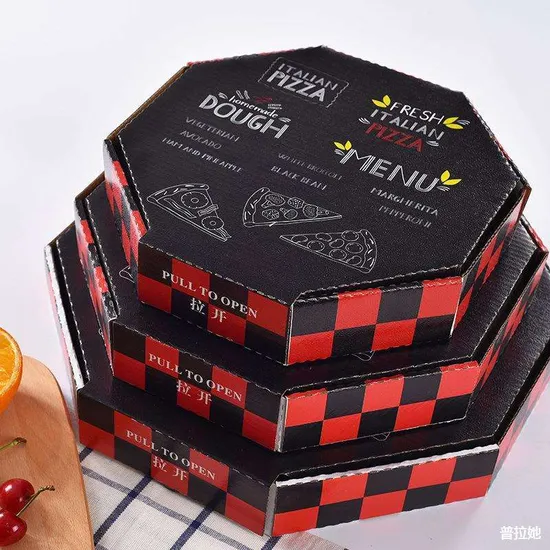 New Custom Pizza Box Reusable 33 35 Cm 7/9/12 Inch Corrugated Paper Pizza Packing Delivery Box with Logo