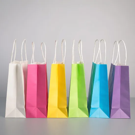 Wholesale Recyclable Promotional Custom Printed Logo Packaging Paper Gifts Bag with Handles Shopping Bags