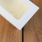 Kraft Rectangular Cake Lunch Container with Clear PP/Pet Lid Paper Food Packaging Takeout Box Lunch Box