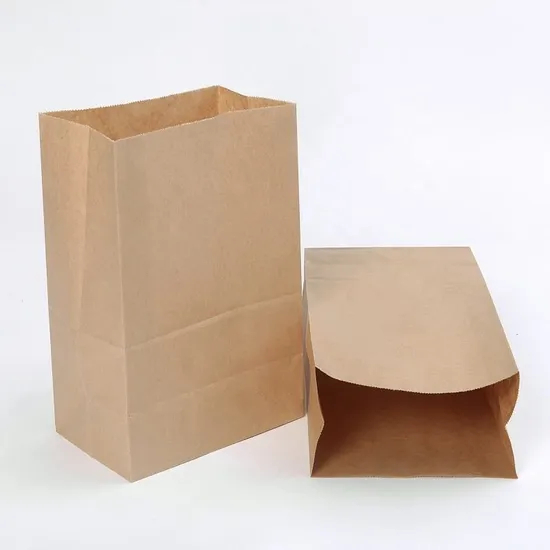 Brown Brand Die Cut Kraft Paper Shopping Packaging Bag for Takeaway Food