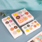 White Transparent Disposable Square Birthday Cake Packaging Box 6 Mousse Recyclable with Gold Foil Stamping for Food Use