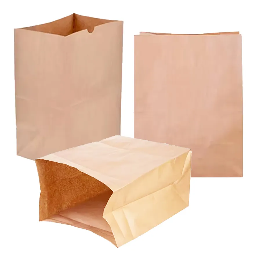 High Quality Oil-Proof Design Printed Wrapping Kraft Paper Custom Baked Toast Bread Bag with Transparent Plastic Window