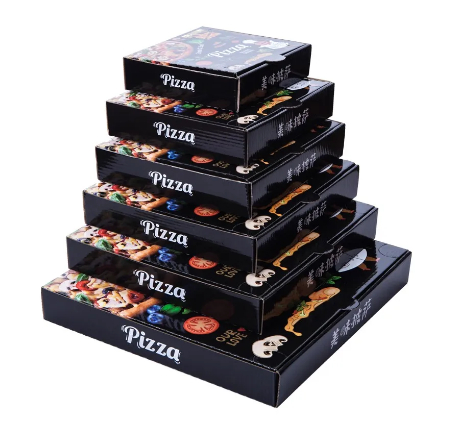 Factory Wholesale Custom Pizza Box Recycled Corrugated Delivery Pizza Box with Different Size