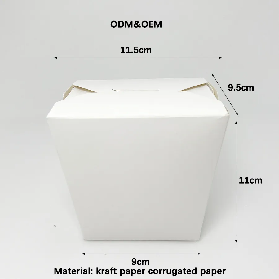 Hot Sale Custom Printed Logo Noodles Takeaway Boxes Disposable Paper Noodle Box Lunch Meal Container