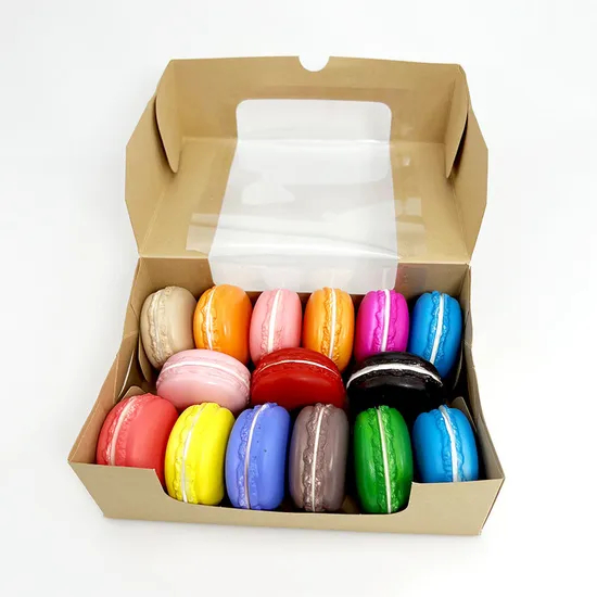 Custom Craft Logo Cake Macaron Paper Boxes with Insert Gift Packaging Box