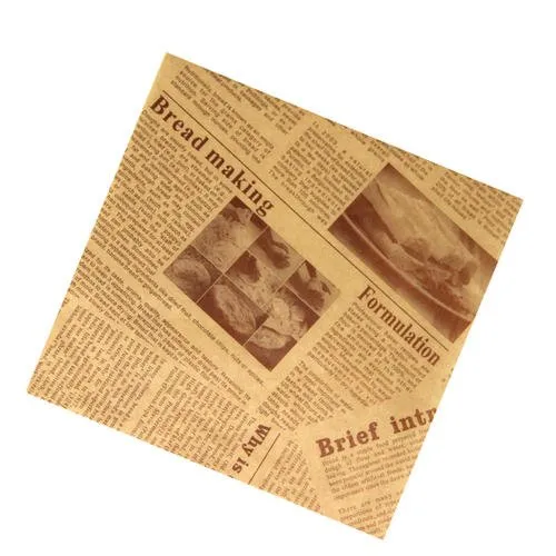 Customized Oil-Proof Wax Paper for Food Bread Sandwich Burger Fries Wrapping Baking Food Wrapper Paper