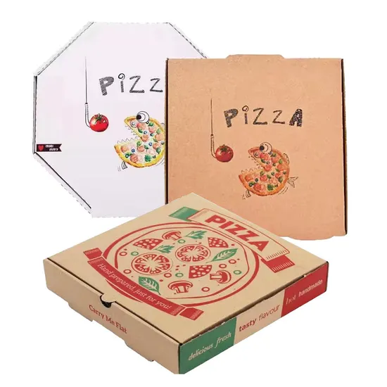 Wholesale Pizza Boxes Package Carton Supplier Custom Design Printed Packing Corrugated Cheap Pizza Box with Your Logo
