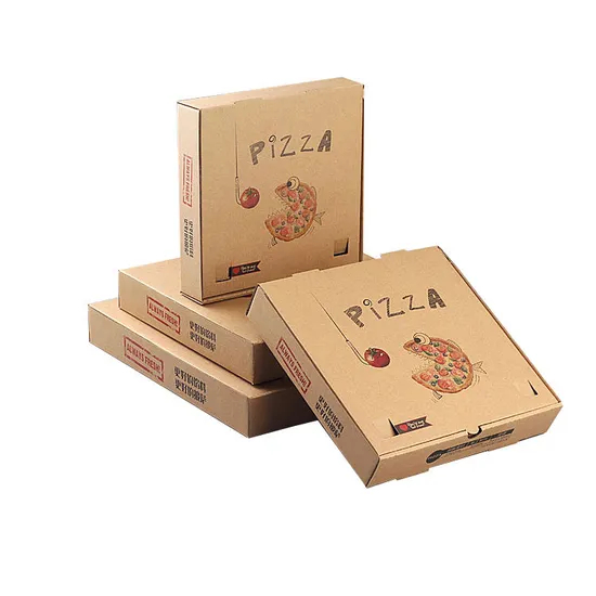 Wholesale Custom Logo Printed Rectangular Corrugated Pizza Box 8 10 12 14 16 Inch Recyclable Gold Foil Stamping Box