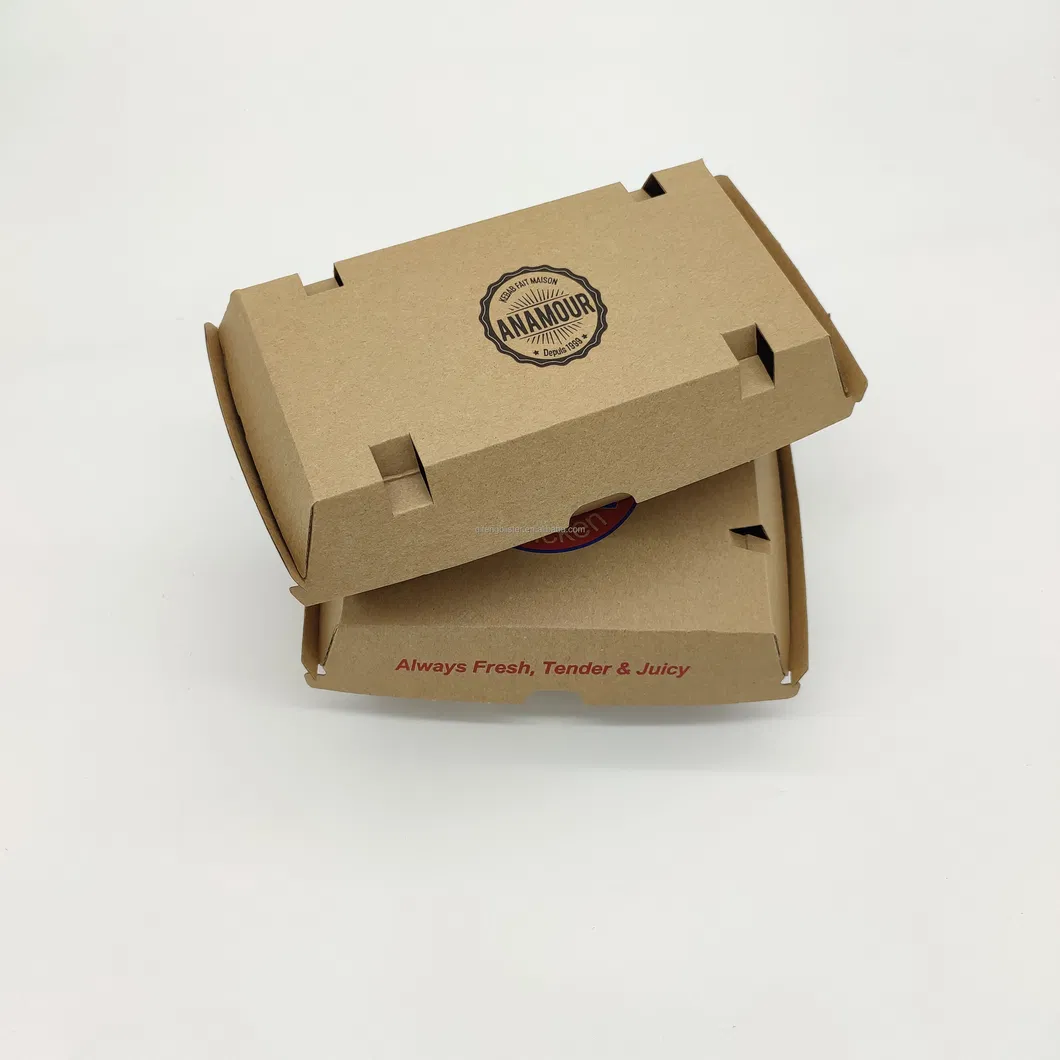 6inch Custom Printed Recycled Take Away French Fries Paper Boxes Fast Food Burger Hamburger Packaging