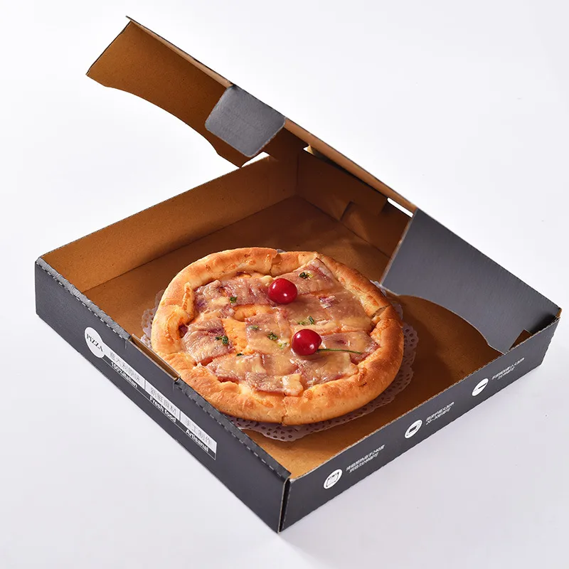 Custom Pizza Takeaway Box 33X33 Brown Kraft Flute Food Packing Pizza Food Packaging Box