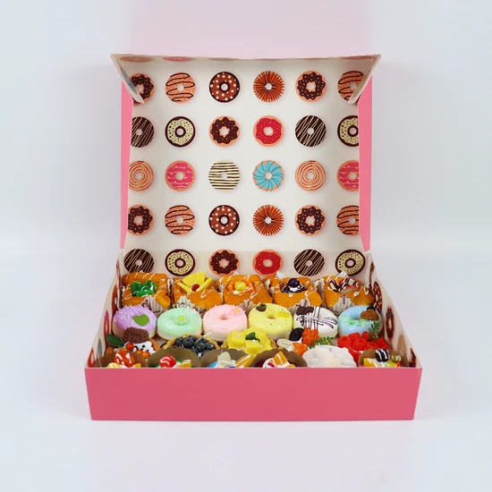 6 7 8inch Custom Donut Cake Box with Recyclable Kraft Paper for Take Away