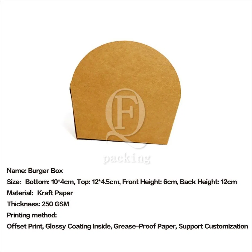 Anti-Squeeze Heat-Resistant Customized Cheap Burger Boxes for Train Stations