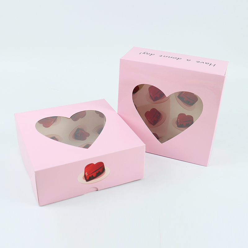 Custom Transparent Paper Package with Logo for Donut Chocolate Cookie Packaging Box