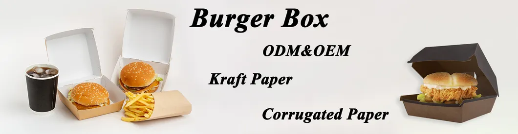 Paper Burger Packaging Box Fast Food F-Flute Corrugated Container Custom Printed Paper Burger Box Recyclable