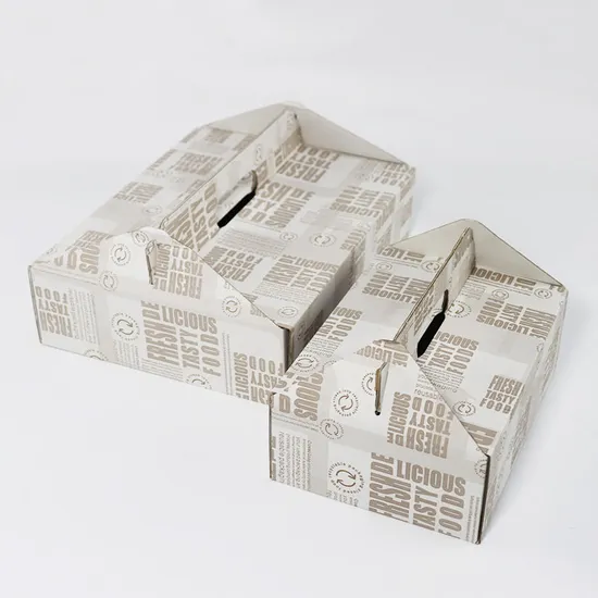 Wholesale Kraft Paper Fast Food Packaging Paper Boxes Fried Chicken Fried Fish and Chips Takeaway Food Boxwith Handle