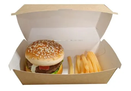 Multi-Function Design Heat-Resistant Customized Biodegradable Hamburger Box for Fast Food Restaurants