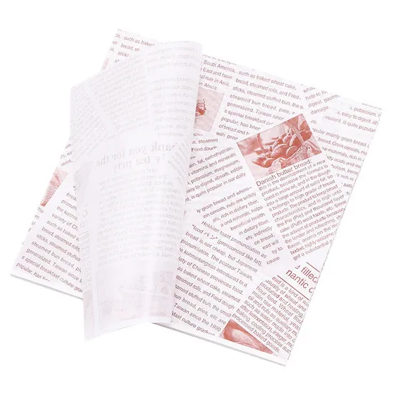 Wholesale Customized Oil-Proof Wax Paper for Food Bread Sandwich Burger Fries Bake Wrapping Paper Biodegradable Wrapper