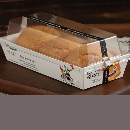 Wholesale Custom Food Grade Kraft Sandwich Packaging Box with Clear Pet Lid Sandwich Wrapping Box