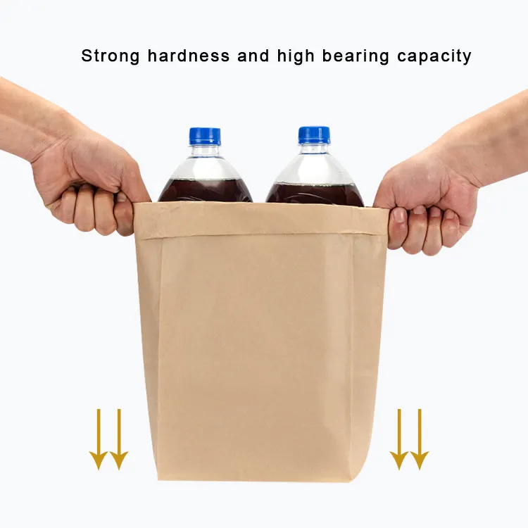 Factory Cheap Custom Food Grade Kraft Packaging Takeaway Food Fruit Wrapping Paper Bag