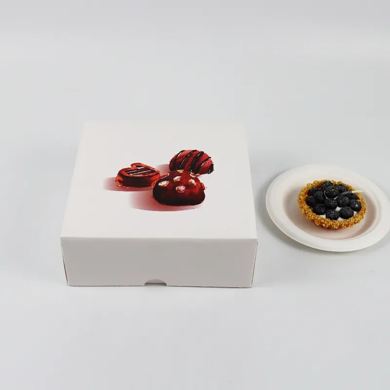 Factory Wholesale Custom Cardboard Luxury Takeaway Food Grade Degradable Eco-Friendly Sweet Pastry Dessert Cookies Donut Packaging Box