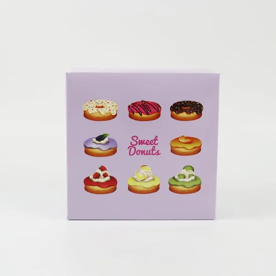 Factory Wholesale Custom Printing Luxury Takeaway Food Grade Sweet Pastry Dessert Cookies Donut Packaging Box