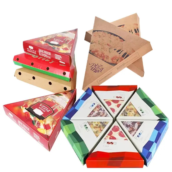 Takeaway Food Pizza Box Kraft Paper Box with Customize Design Wholesale Food Grade Corrugated Triangle Pizza Boxes