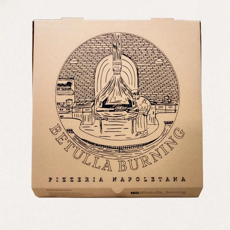 Factory Wholesale Custom Inch Biodegradable Carton Eco-Friendly Delivery Packaging Corrugated Paper Pizza Box