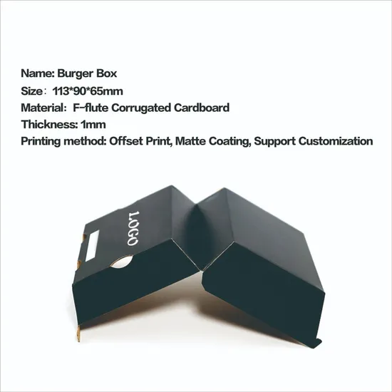 Printed Fast Food Burger Box Eco Friendly Folded Kraft Paper Bakery Box Sandwich Hamburgerpackaging Boxes Food