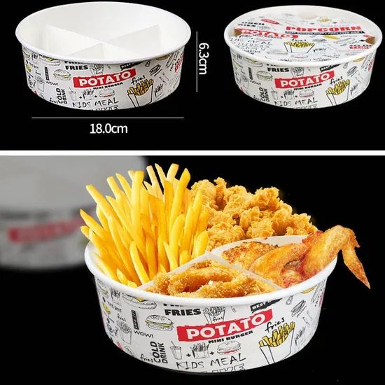 Custom Printed Kids Snacks Set Hamburger Burger Fast Food Paper Box for French Fries Fried Chicken Wing