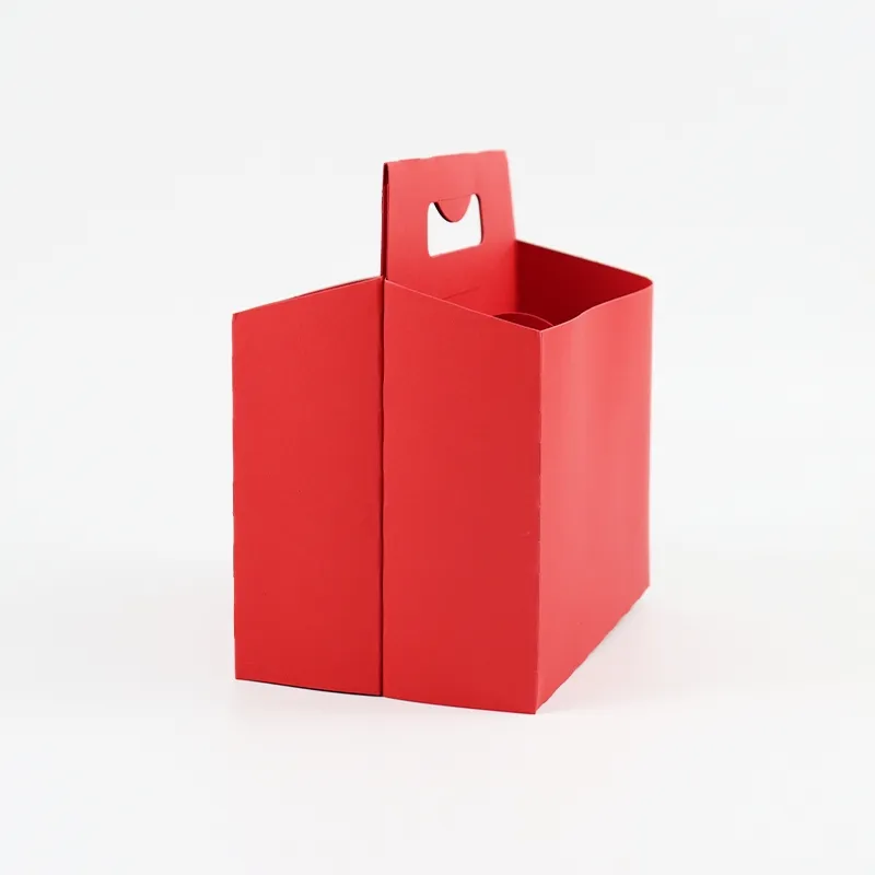 Factory Cheap Wholesale Custom Portable Disposable Degradable Takeaway Cardboard Paper Coffee Cup Carriers with Handle