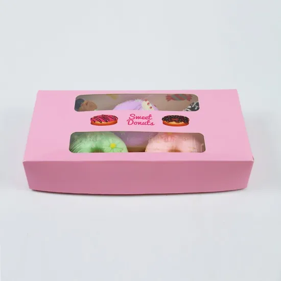 Custom Biodegradable Folding Paper Cardboard Packing Wholesale Cake Biscuit Cookie Donut Box Cake Packaging Box