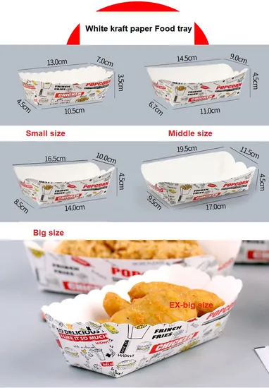 Custom Disposable Takeaway Packaging Fried Chicken Wings Fast Food Catering French Fries Box