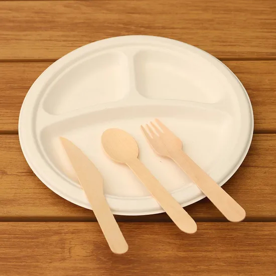 Factory Wholesale Custom Eco-Friendly Disposable Food Packaging Containers Food Cutlery Spoon Paper Tray