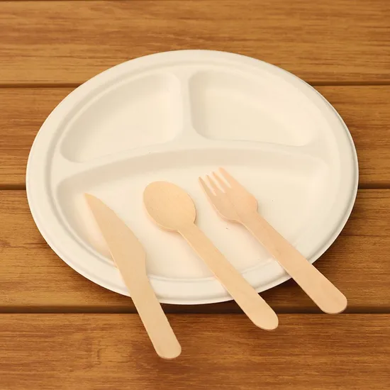 Factory Wholesale Custom Eco-Friendly Disposable Food Packaging Containers Food Cutlery Spoon Paper Tray