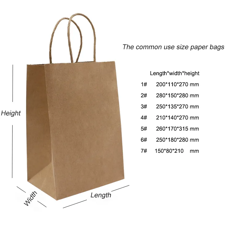 Factory Cheap Wholesale High-Quality Degradable Kraft Paper Food Gift Bag with Handle Custom Colorful Shopping Bags for Shopping Custom Logo