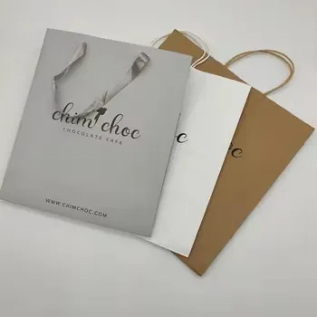 High Quality Recycled Eco-Friendly Restaurant Food Delivery Package Paper Bags for Cosmetics