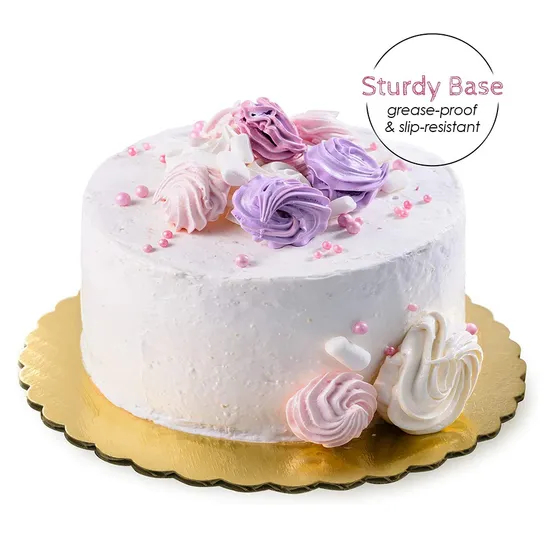 Cheap Customized Disposable Paper Plate Cake Board Tray Fancy Cardboard Round Circle Cake Tray