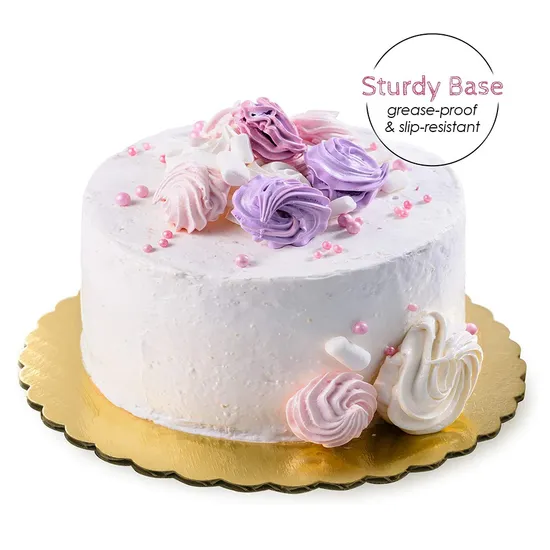 Cheap Customized Disposable Paper Plate Cake Board Tray Fancy Cardboard Round Circle Cake Tray