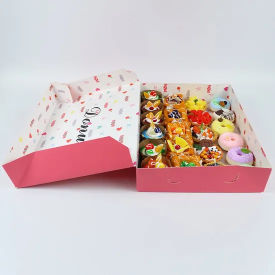 Wholesale Custom Luxury Takeaway Food Grade Degradable Disposable Sweet Pastry Dessert Cookies Donut Packaging Box