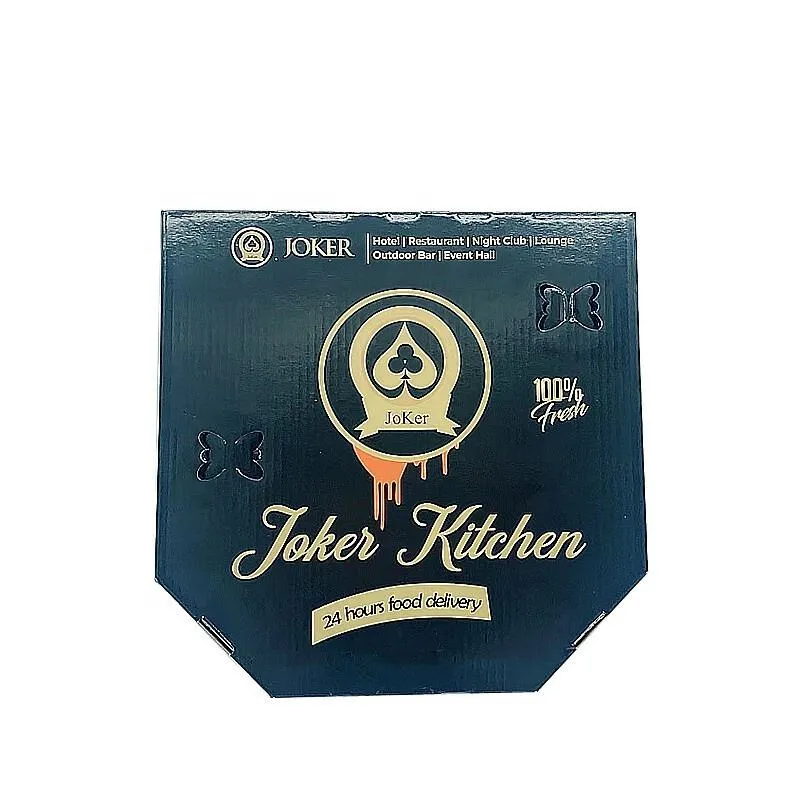 Factory Customized Portable Food Grade Safe Personalized Disposable Wholesale Printing Corrugated Kraft Paper Pizza Box with Handle