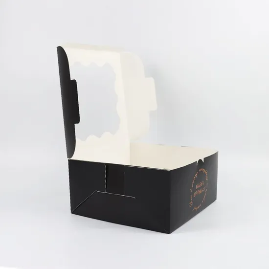 Hot Selling Disposable Square Whitecard Paper Food Grade Bakery Pastry Paper Box Dessertpackaging Box