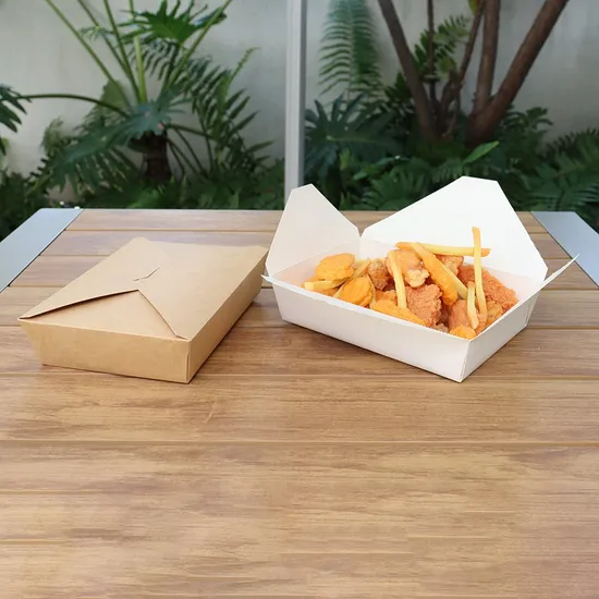 Custom Customized Paper Box Disposable Kraft Paper Food Box Lunch Paper Box Withwindow Kraft Paper Box Packaging Box