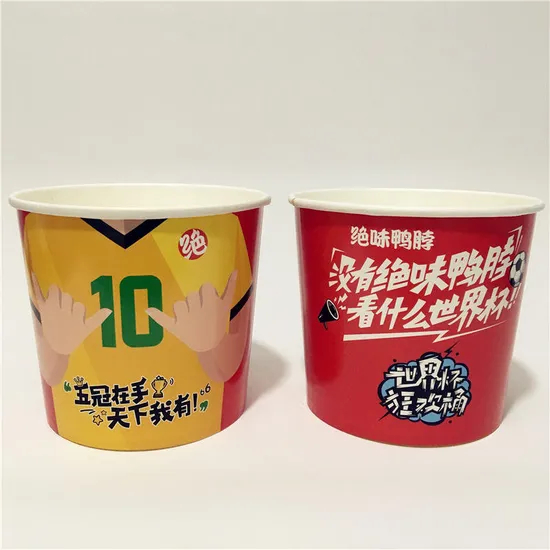 Factory Customized Printing Logo Food Grade Disposable Popcorn Fried Chicken Burger Family Cardboard Packaging Bucket