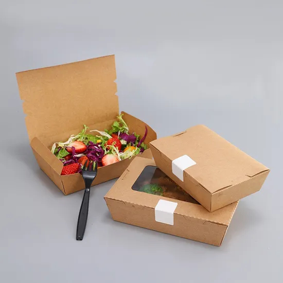 Wholesale Customized Food Grade Takeaway Sushi Fried Chicken Chips Burger Container Disposable Cardboard Lunch Meal Fast Paper Food Box with Transparent Lid