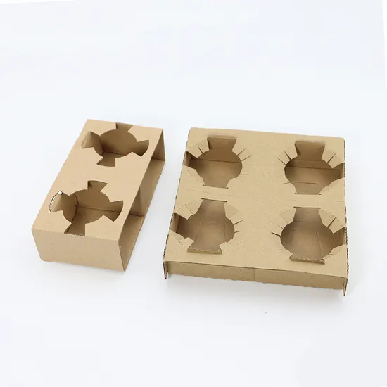 Biodegradable Solid Cardboard Paper Cup Holder in 1-Cell 2-Cell and 4-Cell Coffee Cup Carriers