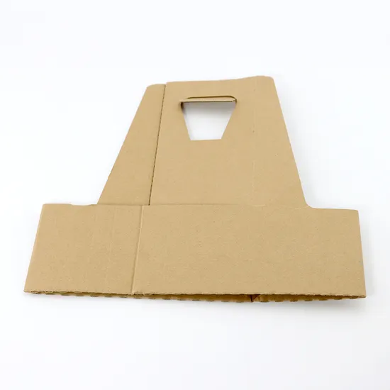 Custom Logo Printing Foldable Kraft Cardboard Corrugated Paper Takeaout Drinks 2 4 Cup Holder