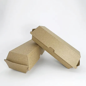 Custom 5 Inch Biodegradable Kraft Hamburger Chicken Nuggets Takeout Box Wholesale