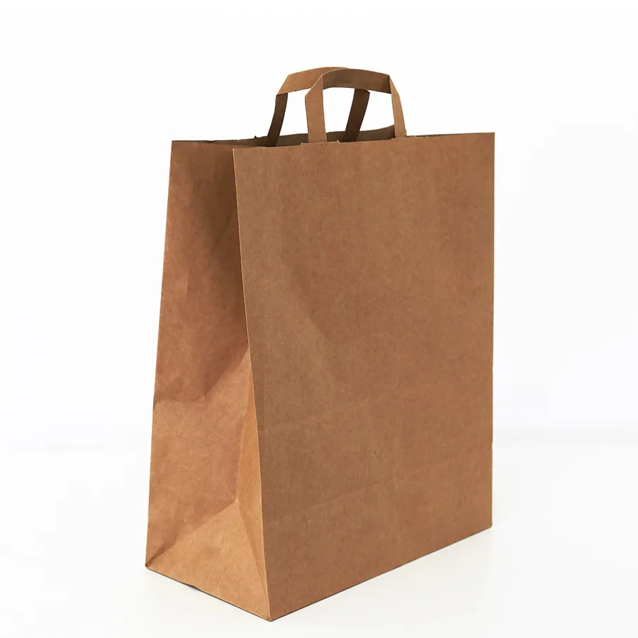 FDA/EU 100% Recycled Restaurant Food Delivery Take out Packaging Paper Bag
