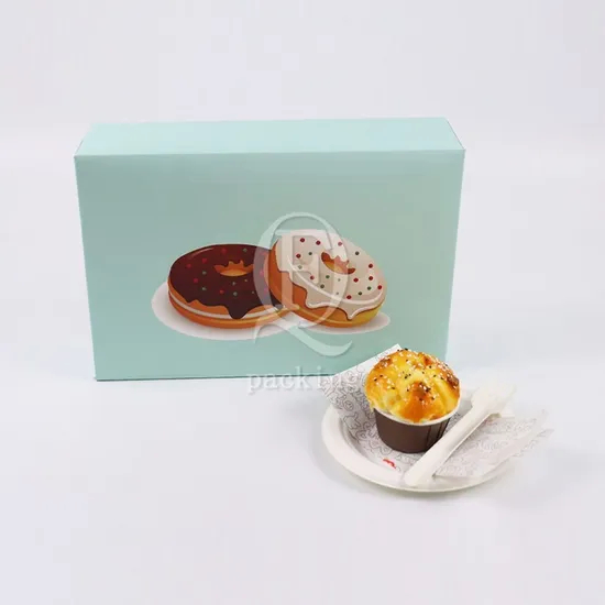 Factory Cheap Custom Printed Logo Size Food Grade Doughnut Wholesale Disposable Bakery Delivery Packing Macaron Paper Cupcake White Cardboard Box