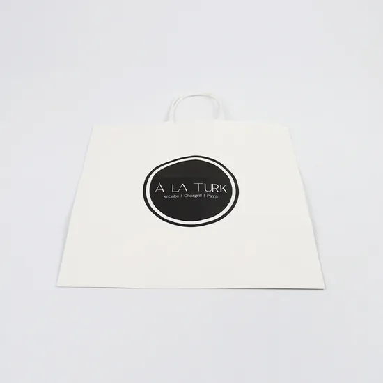 Custom Print Logo Biodegradable Brown Kraft Bread Clothing Gift Shopping Packaging Tote Kraftpaper Bag